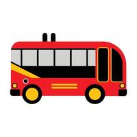 A red bus on a white background vector