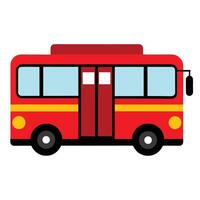 A red bus on a white background vector