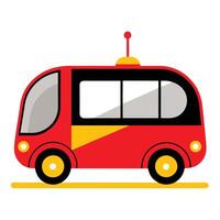 A red and yellow bus with a red roof vector