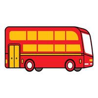 A red double decker bus on a white background vector
