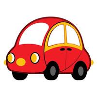 A cartoon car with a yellow and red stripe vector