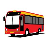 A red bus on a white background vector