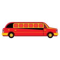 A red and yellow bus on a white background vector