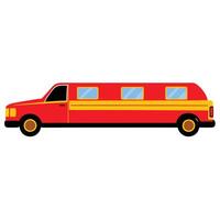 A red and yellow limousine on a white background vector