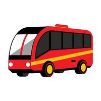 A red and yellow bus on a white background vector