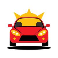 A red car with a crown on top vector