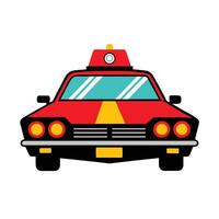 A red car with a yellow light on top vector