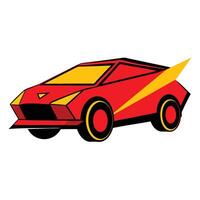 A red car with yellow and red stripes vector