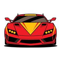 A cartoon car with a red and yellow stripe vector