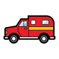 An ambulance truck is shown on a white background vector