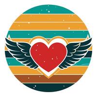 Heart with wings vector