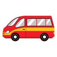 Red and yellow bus icon vector
