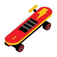 A skateboard with a lightning bolt on it vector