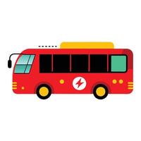 A red bus with a yellow stripe on the side vector