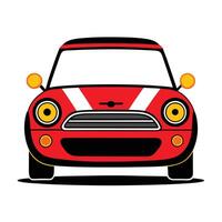A red car with yellow stripes on the front vector