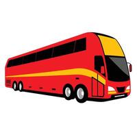 A red and yellow bus on a white background vector