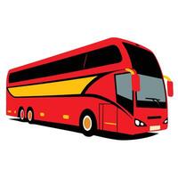 A red double decker bus on a white background vector