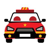 A red car with a star on the hood vector