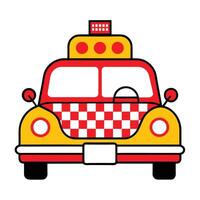 A cartoon car with a checkered pattern on the roof vector