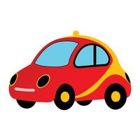 A cartoon car with a yellow and red top vector