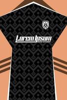A black and white soccer jersey with the words loran bison on it vector