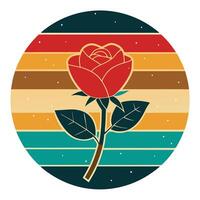 A red rose on a colorful background vector