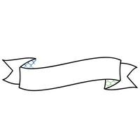 A drawing of a ribbon with a green dot vector