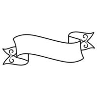 A black and white drawing of a banner with a scroll vector