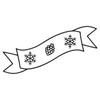 A banner with snowflakes and pine cones on it vector