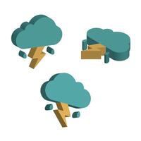 four different types of clouds and lightning vector