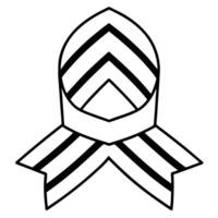 A black and white drawing of a ribbon vector