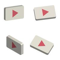 four different types of play buttons on a white background vector