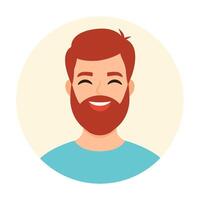 Portrait of happy red-haired man with red beard. simple flat illustration vector