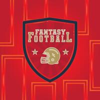 Fantasy Football Logo suitable for american football team logo or icon football of america isolated in red vector