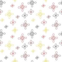 Seamless pattern, Chinese style simple endless ornament. Stylized abstract Chinese knots, cheerful colorful contours. Lunar New Year celebration, fabric, textile, papers, design elements vector