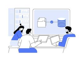 Database software isolated cartoon illustrations. vector