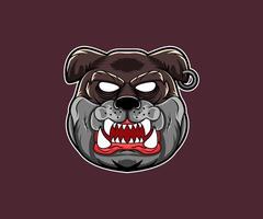 A fierce bulldog head illustration, showcasing a powerful and intense expression. Perfect for graphic designs. vector