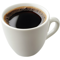 Cup of black coffee isolated on a transparent background, png