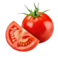 tomato with a slice on a transparent background, png