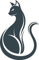 a black cat is sitting on a white background vector