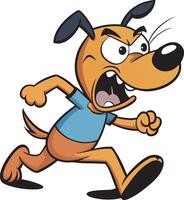 cartoon dog running with angry expression vector