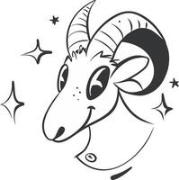 a goat with stars on its head vector