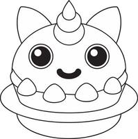 a coloring page with a cat face on top vector