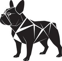 a black and white illustration of a dog with geometric lines vector