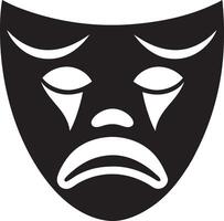 a black and white image of a sad mask vector