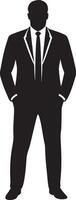 silhouette of a man in a suit and tie vector
