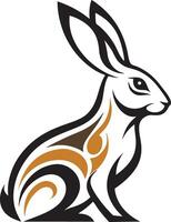 a rabbit with a tribal design on its back vector