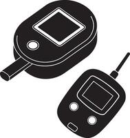 a black and white illustration of a cell phone and a remote control vector