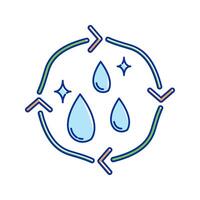 Water Conservation Icon Illustration with bright colour palette in doodle style Ideal for environmental awareness and green projects designs. vector