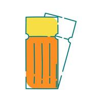 Tickets Icon Illustration with bright colour palette in doodle style Ideal for Vacation, hobby and leasure themed designs. vector